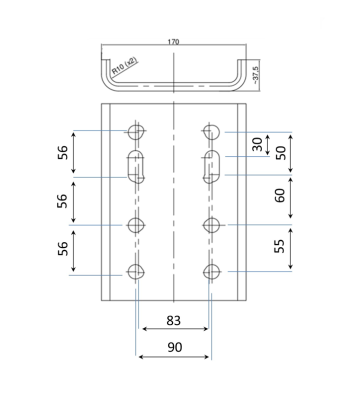 Trekhaak Afstelplaat universeel met goedkeuring EU voor 2 en 4 gats kogel verlagen of verhogen