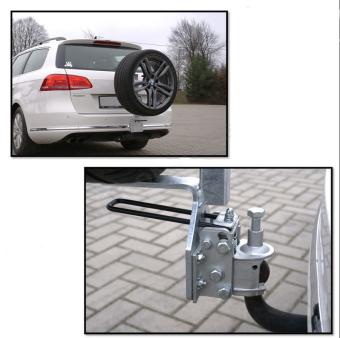 Trekhaak reservewieldrager op trekhaak met hendel