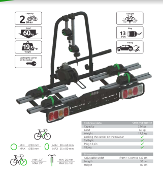 trekhaak RMC fietsendrager - kogel met pin voor fietsendrager